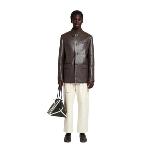 NANUSHKA DANICK REGENERATED LEATHER JACKET COFFEE BEAN