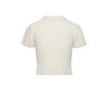 MAGDA BUTRYM BOUCLE KNIT BUTTON UP SHIRTS IN CREAM
