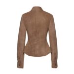 MAGDA BUTRYM CLASSIC BUTTON DOWN SHIRTS IN BROWN SUEDE