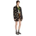 DRIES VAN NOTEN QUILTED SILK BLAZER BLACK