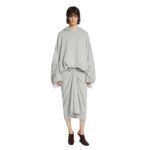 DRIES VAN NOTEN DRAPED HOODIE GREY MELANGA
