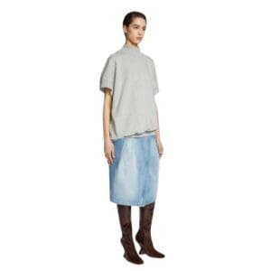 DRIES VAN NOTEN SHORT SLEEVED SWEATSHIRT GREY MELANGE