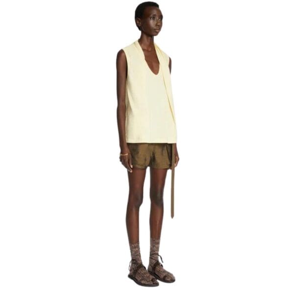 DRIES VAN NOTEN SLEEVELESS TEE PALE YELLOW