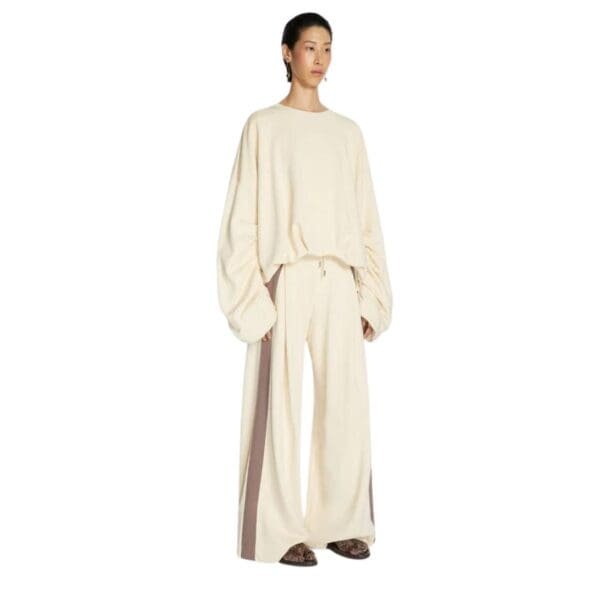 DRIES VAN NOTEN DRAPED SWEATSHIRT IVORY