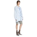 DRIES VAN NOTEN COTTON KNOT SHIRT LIGHT BLUE