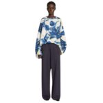 DRIES VAN NOTEN DRAPED SWEATSHIRT BLUE