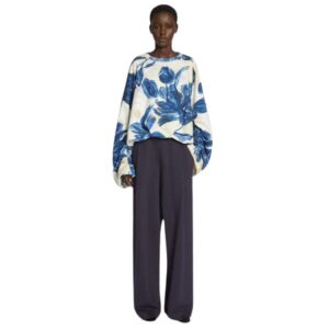 DRIES VAN NOTEN DRAPED SWEATSHIRT BLUE