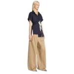 DRIES VAN NOTEN DRAPED LACE SHIRT MIDNIGHT