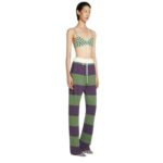 DRIES VAN NOTEN CHECKERED BRA TOP GREEN