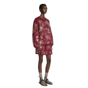 DRIES VAN NOTEN EMBROIDERED SWEATER BURGUNDY