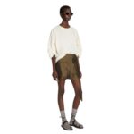 DRIES VAN NOTEN DRAPED SLEEVE TEE ECRU