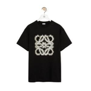 LOEWE PIXELATED ANAGRAM RELAXED FIT T SHIRT IN COTTON