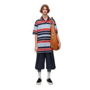 LOEWE OVERSIZED FIT POLO IN COTTON AND LINEN