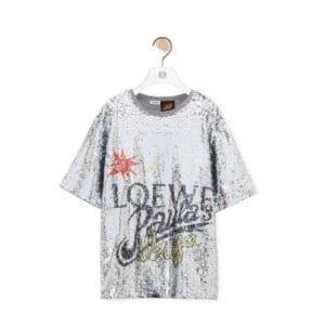 LOEWE LOOSE FIT T SHIRT IN SEQUINS