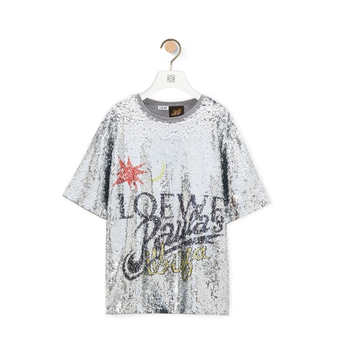 LOEWE LOOSE FIT T SHIRT IN SEQUINS