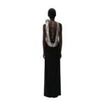 MAGDA BUTRYM COWL NECK SEQUIN TOP IN SILVER