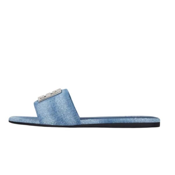 GIVENCHY 4G MULES IN WASHED DENIM