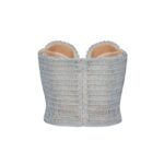 MAGDA BUTRYM CROCHET BUSTIER TOP IN LIGHT BLUE
