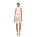 MAGDA BUTRYM CROCHET FLOWER EMBELLISHED TANK TOP IN CREAM
