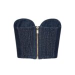 MAGDA BUTRYM DENIM CORSET TOP IN INDIGO