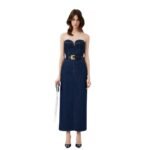 MAGDA BUTRYM DENIM CORSET TOP IN INDIGO