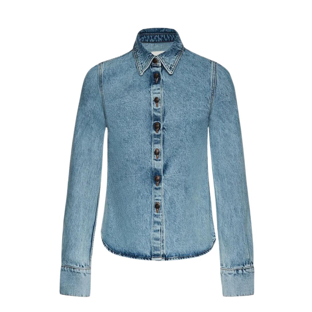MAGDA BUTRYM FITTED DENIM SHIRTS IN FADED BLUE