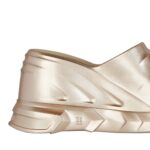 GIVENCHY MARSMALLOW WEDGE SANDALS IN LAMINATED RUBBER