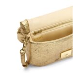 LOEWE GOYA PUFFER MINI BAG IN PLEATED METALLIC LEATHER