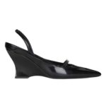GIVENCHY RAVEN SLINGBACKS IN LEATHER AND AYERS