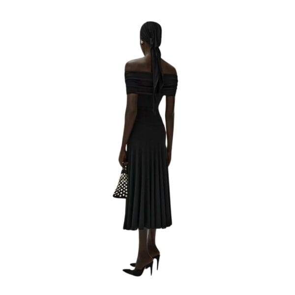 MAGDA BUTRYM OFF SHOULDER JERSEY TOP IN BLACK