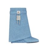 GIVENCHY SHARK LOCK ANKLE BOOTS IN RAFFIA