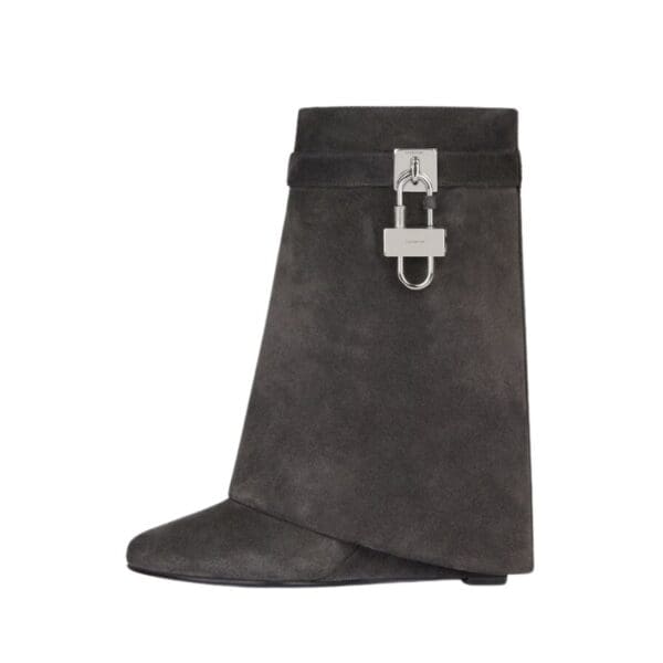 GIVENCHY SHARK LOCK ANKLE BOOTS IN SUEDE