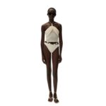 MAGDA BUTRYM PEARL HALTERNECK TUBE TOP IN CREAM