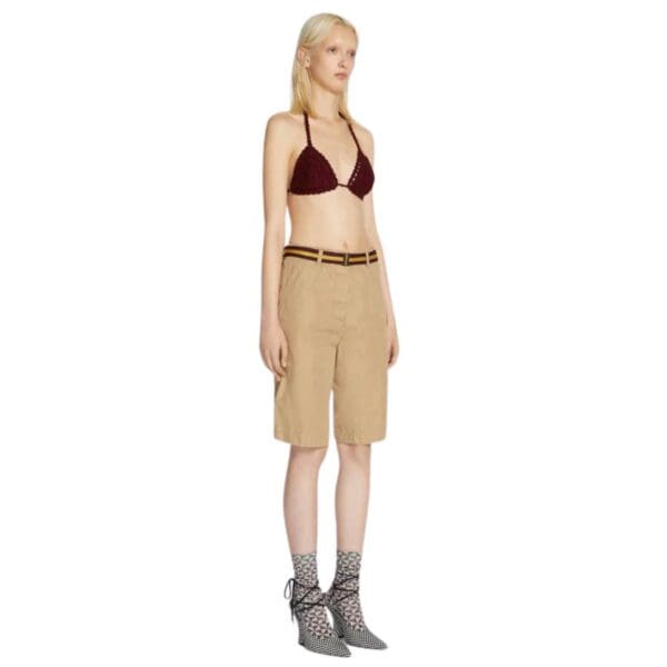 DRIES VAN NOTEN CROCHET BIKINI TOP WINE