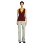 DRIES VAN NOTEN V-NECK SPENCER WINE