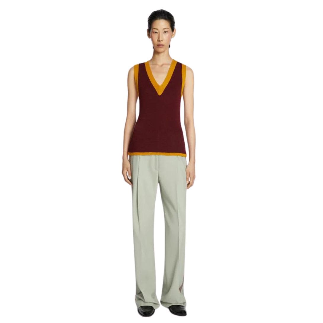 DRIES VAN NOTEN V-NECK SPENCER WINE 1 DRIES VAN NOTEN V-NECK SPENCER WINE
