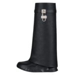 GIVENCHY SHARK LOCK BIKER ANKLE BOOTS IN GRAINED LEATHER