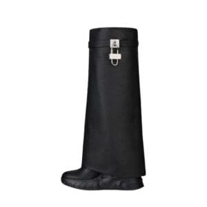 GIVENCHY SHARK LOCK BIKER ANKLE BOOTS IN GRAINED LEATHER
