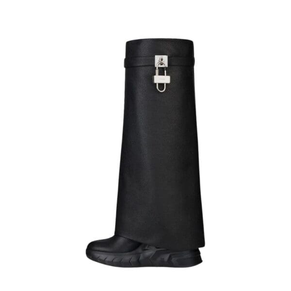 GIVENCHY SHARK LOCK BIKER ANKLE BOOTS IN GRAINED LEATHER