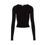 MAGDA BUTRYM SCULPTED RIB KNIT TOP IN BLACK