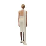 MAGDA BUTRYM SILK WRAP NECK TOP IN CREAM