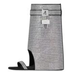 GIVENCHY SHARK LOCK SANDALS IN SATIN WITH STRASS