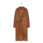 LOEWE DOUBLE BREASTED COAT IN SUEDE CALFSKIN