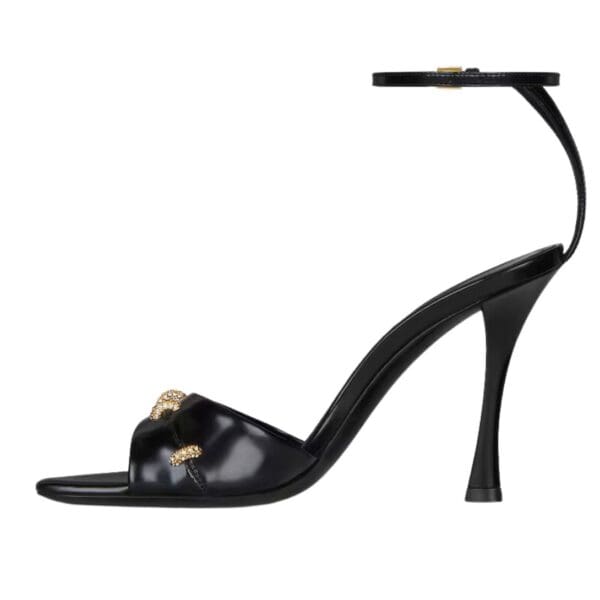 GIVENCHY STITCH SANDALS IN LEATHER WITH CRYSTALS DETAILS
