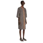 DRIES VAN NOTEN PRINTED SHIRT DRESS BLACK