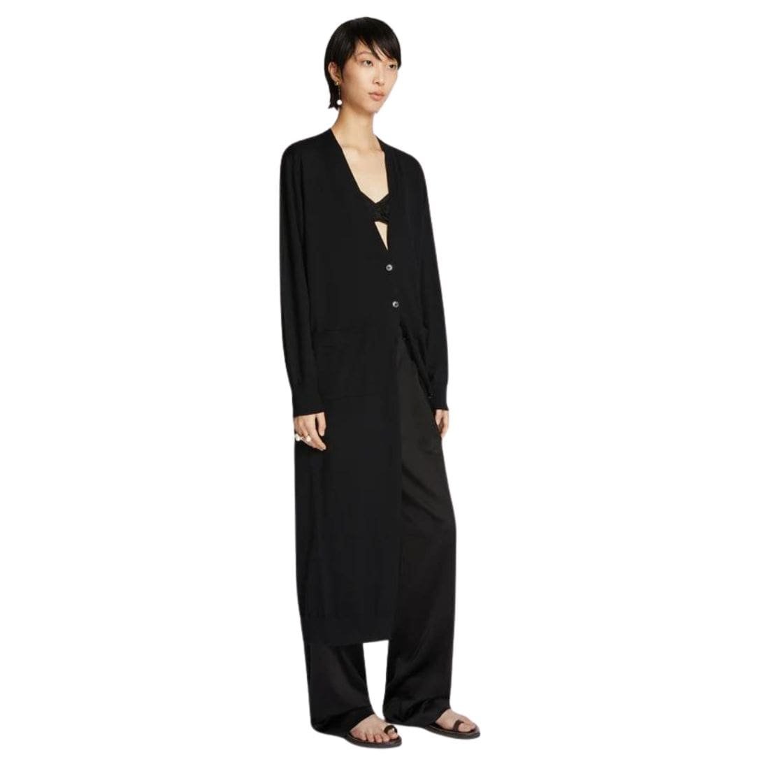 DRIES VAN NOTEN LONG MERINO CARDIGAN BLACK