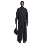 NANUSHKA BORRE WASHED-CANVAS PANTS BLACK