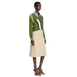 DRIES VAN NOTEN WRAP SCARF SWEATER GREEN