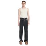 NANUSHKA ARIC OKOBOR ALT-LEATHER PANTS SHIITAKE/BLACK