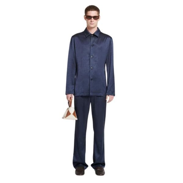 NANUSHKA MACEN SATIN PANTS NAVY